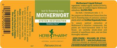 Photo of the Herb Pharm Motherwort label