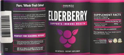 Photo of the Havasu Nutrition Elderberry label