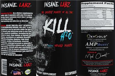 Photo of the Insane Labz Kill H20 label