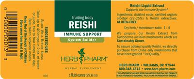 Photo of the Herb Pharm Reishi label