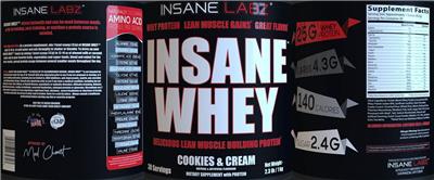 Photo of the Insane Labz Insane Whey Cookies & Cream label