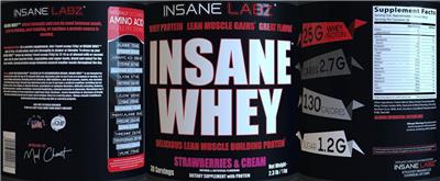 Photo of the Insane Labz Insane Whey Strawberries & Cream label