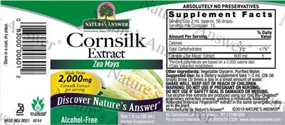Photo of the Nature's Answer Cornsilk Extract 2,000 mg Alcohol Free label