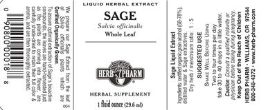 Photo of the Herb Pharm Sage label