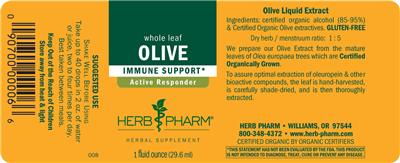 Photo of the Herb Pharm Olive label