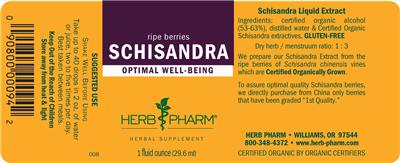 Photo of the Herb Pharm Schisandra label