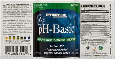 Photo of the Enzymedica pH-Basic label