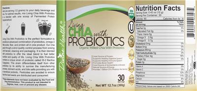 Photo of the Divine Health Living Chia with Probiotics label