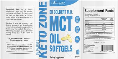 Photo of the Divine Health MCT Oil Softgels 1000 mg label