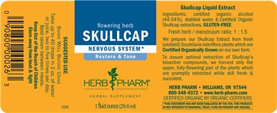 Photo of the Herb Pharm Skullcap label