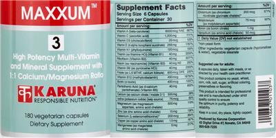 Photo of the Karuna Maxxum 3 label