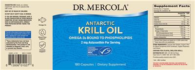 Photo of the Dr. Mercola Antarctic Krill Oil label