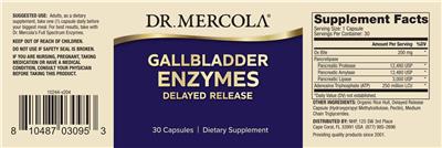 Photo of the Dr. Mercola Gallbladder Enzymes label