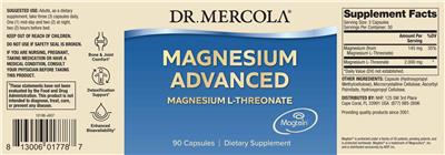 Photo of the Dr. Mercola Magnesium Advanced label