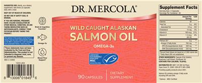Photo of the Dr. Mercola Wild Caught Alaskan Salmon Oil label