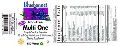 Photo of the Bluebonnet Iron-Free Multi One label
