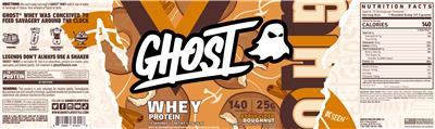 Photo of the GHOST Whey Protein Apple Cider Doughnut label