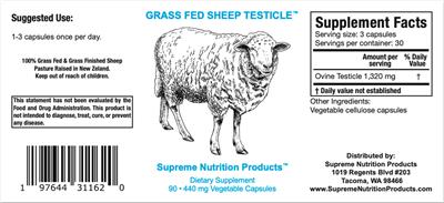 Grass Fed Sheep Testicle 440 mg