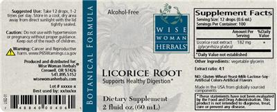 Photo of the Wise Woman Herbals Licorice Root label