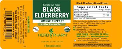 Photo of the Herb Pharm Black Elderberry label