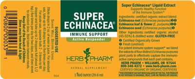 Photo of the Herb Pharm Super Echinacea label