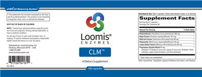Photo of the Loomis Enzymes CLM label