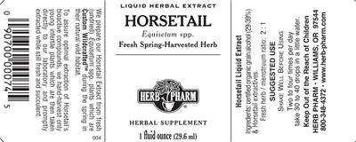 Photo of the Herb Pharm Horsetail label