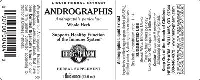 Photo of the Herb Pharm Andrographis label