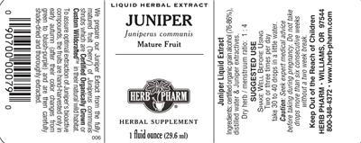 Photo of the Herb Pharm Juniper label
