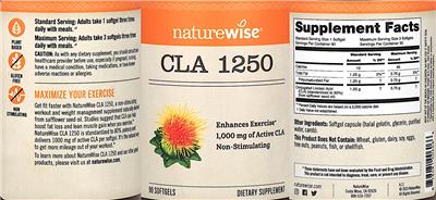 Photo of the NatureWise CLA 1250 label