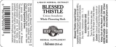 Photo of the Herb Pharm Blessed Thistle label