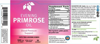 Photo of the Mountain Meadow Herbs Evening Primrose Oil 1000 mg label