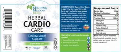 Photo of the Mountain Meadow Herbs Herbal CardioCare label