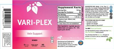 Photo of the Mountain Meadow Herbs Vari-Plex label