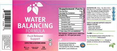 Photo of the Mountain Meadow Herbs Water Balancing Formula label