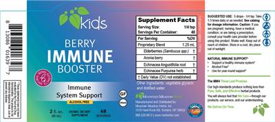 Photo of the Mountain Meadow Kids Berry Immune Booster label