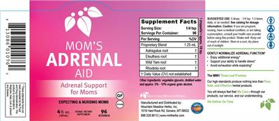 Photo of the Mountain Meadow Herbs Mom's Adrenal Aid label
