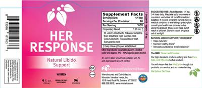 Photo of the Mountain Meadow Herbs Her Response label