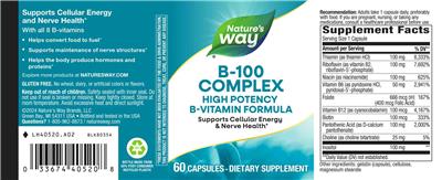 B-100 Complex のラベル画像（NIH DSLD）