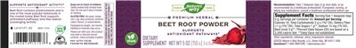 Photo of the Nature's Way Beet Root Powder 3 g label
