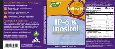 Photo of the Nature's Way Cell Forté IP-6 & Inositol Citrus Flavored Drink Mix label