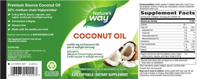 Product label for Coconut Oil 4,000 mg