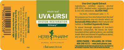 Photo of the Herb Pharm Uva-Ursi label