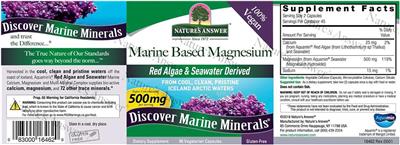 Photo of the Nature's Answer Marine Based Magnesium 500 mg label