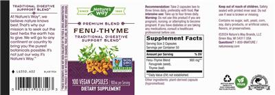 Photo of the Nature's Way Fenu-Thyme 900 mg label