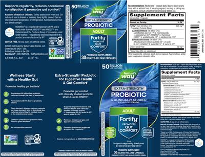 Label of Fortify Adult Probiotic 50 Billion Extra-Strength