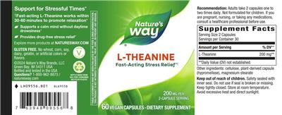 Photo of the Nature's Way L-Theanine 200 mg label