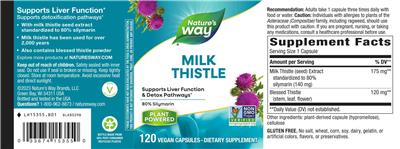 Photo of the Nature's Way Milk Thistle label