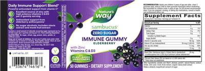 Sambucus Immune Gummy Elderberry Zero Sugar