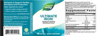 Photo of the Nature's Way Ultimate Iron label